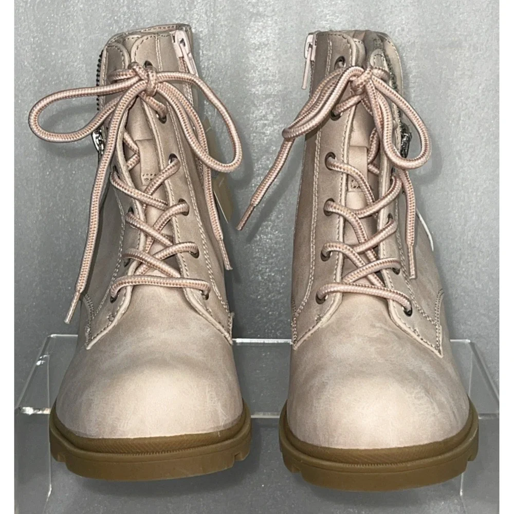 Therabouts Kinsley Pink Rhinestone Hiker Block Heel Boots Big Girls Size 5 NEW‎